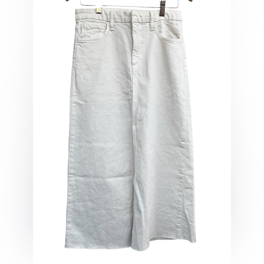 FRANK & EILEEN Donnybrook Denim‎ Skirt With Split in White Sz 27